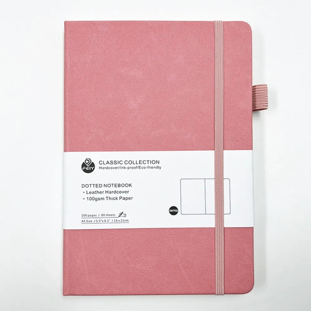 Stationery Premium A5 Notebook Bookmark Ribbon Back Pocket Journal Notebook Tie-strap Business Notebook Office