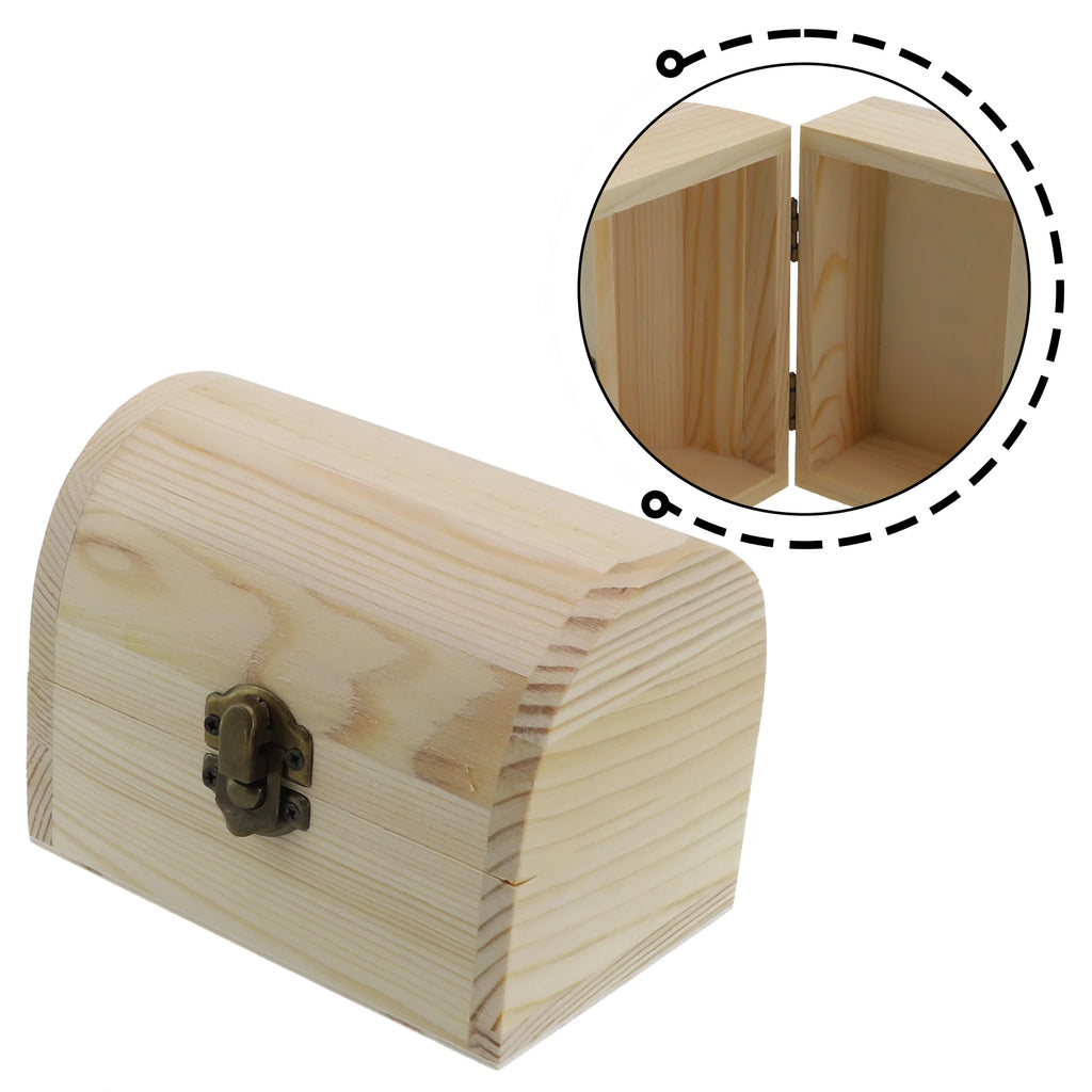 Decorate Wooden box Trinket Jewellery Keepsake Pine Plain Storage Wedding Wooden Arched Hinged Boxes Practical
