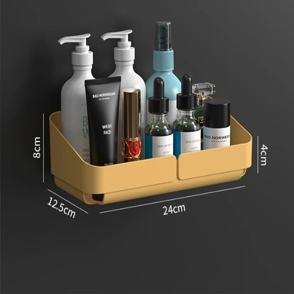 Bathroom  Kitchen Convenience Rack Shelf Makeup Storage Organizer Shower Shelf Cosmetics Shampoo Rack  Wall Spice No Drilling