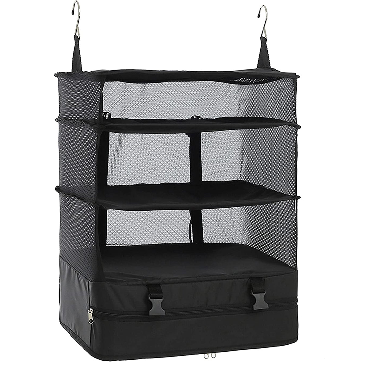 Travel Luggage Organizer Portable Travel Shelves Bag 3-Shelf Suitcase Packing Cube Collapsible Hanging Closet Storage Bag Space