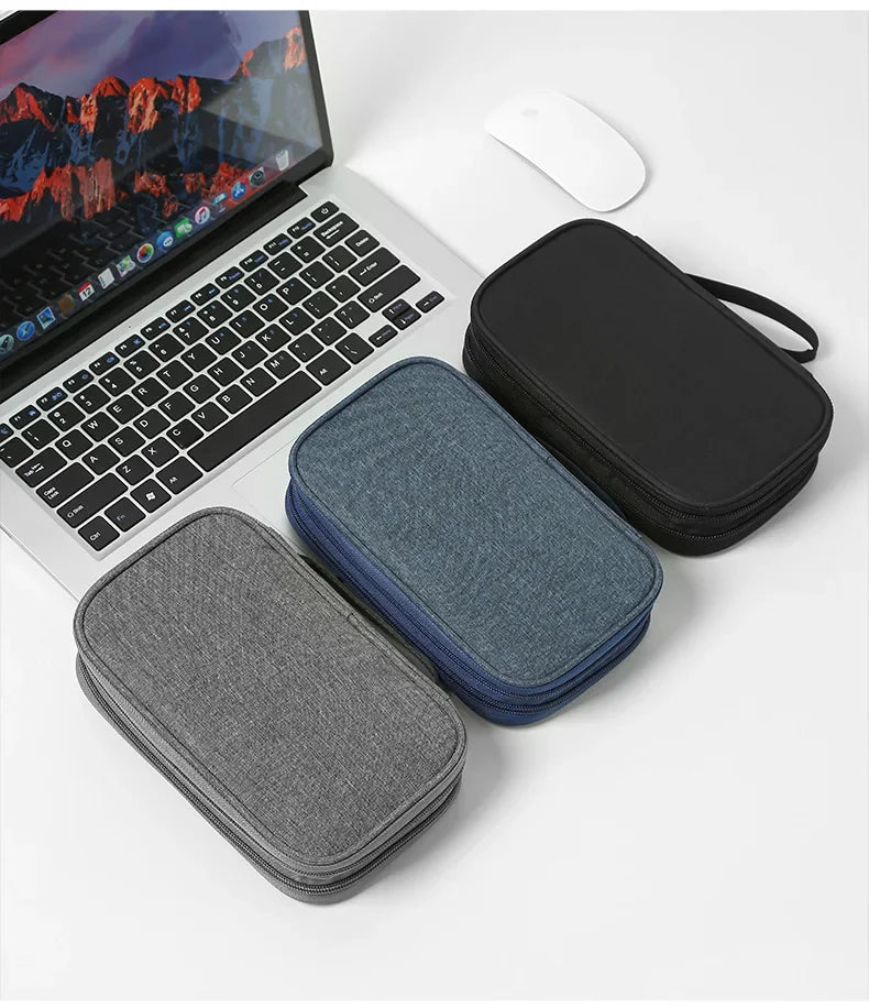 Travel Organizer Bag Cable Storage Organizers Pouch Carry Case Portable Flat waterproof digital double-layer storage bag