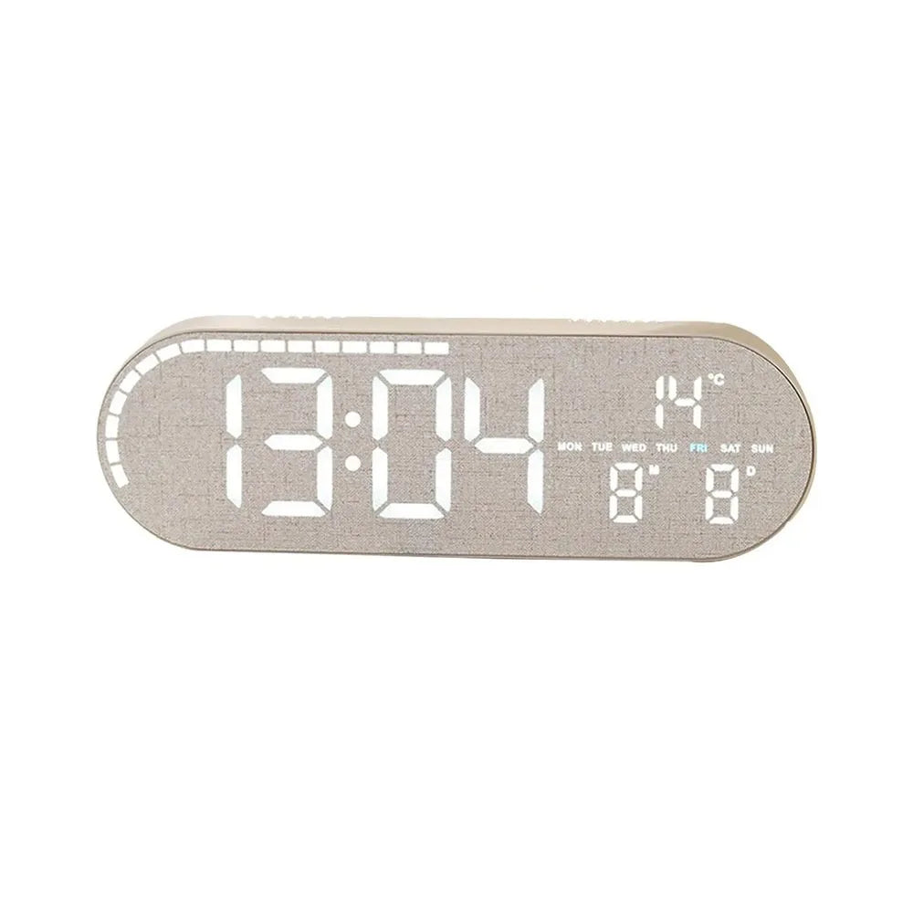 Minimalist Design Digital Wall Clock Silent Operation Nordic Style Alarm Clock Temperature Date Display Hanging Mount