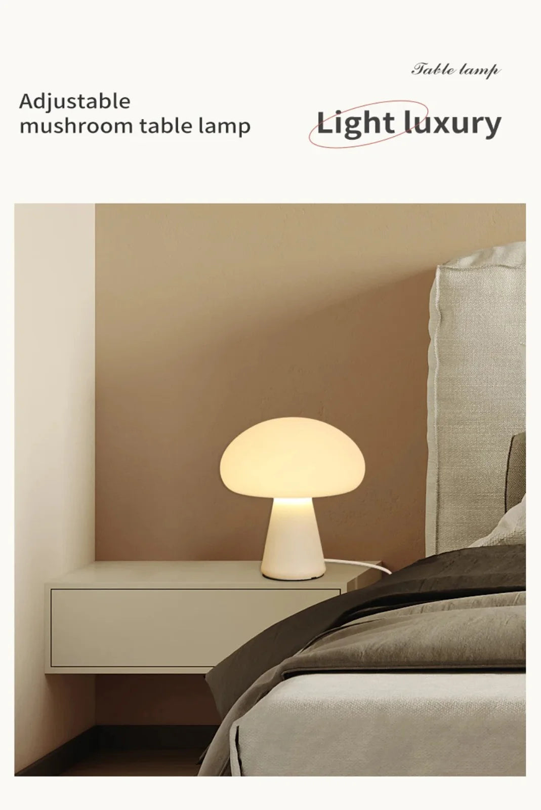 Classic Mushroom Table Lamp Modern Bauhaus Art Table Lamp Bedroom Bedside Lamp Danish Designer Orange Decorative Table Lamp