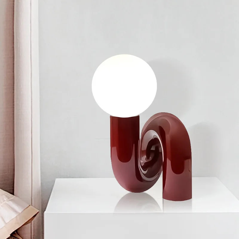 Modern glass spherical table lamp hotel children's room bedroom living room minimalist art model room decoration table lamp