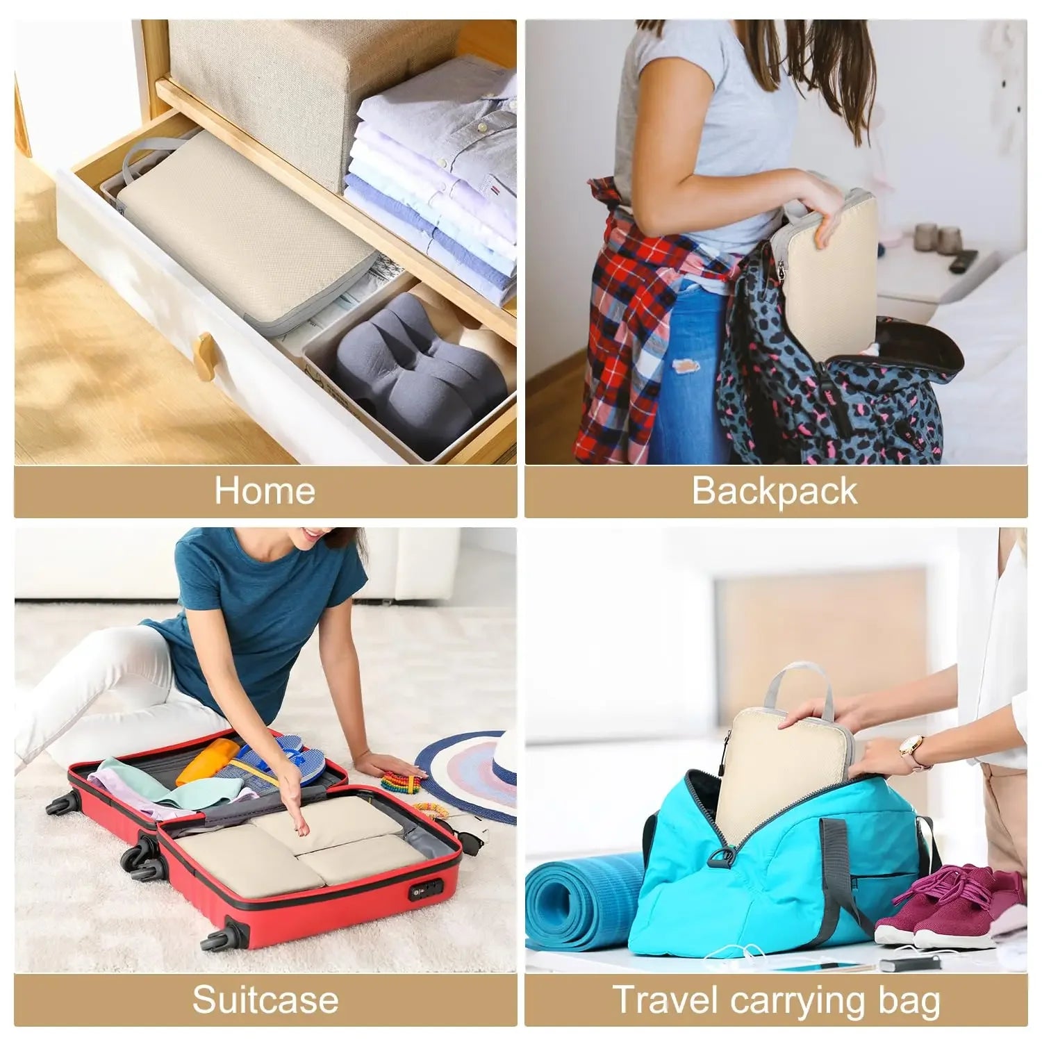 Travel Luggage Organizer Compression Packing Cubes for Carry on Luggage Large Capacity Suitcase Bags Set Waterproof Storage Bags