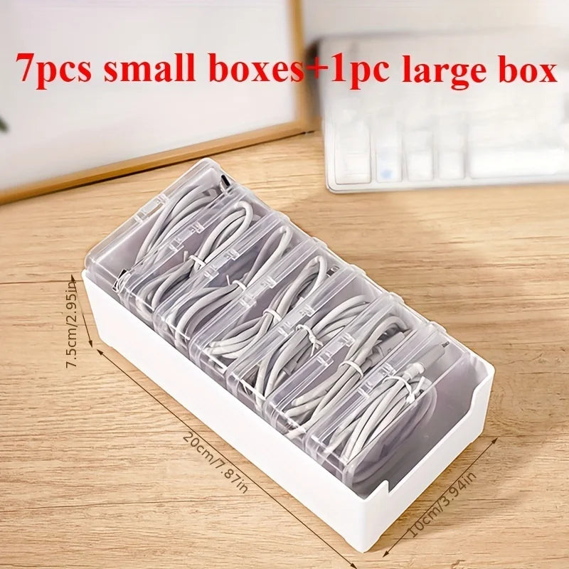 Cable Organizer Boxes -Desktop Cable Management,Charging Cable and Accessories Organizer, Desk&Drawer Organizer for Home Storage