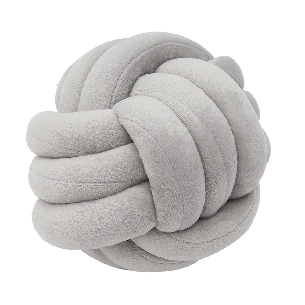 Knotted Ball Throw Pillow Ultra Soft The bed Decorative Hand-woven Round Lamb Plush Pillow Kids Sofa Living Room
