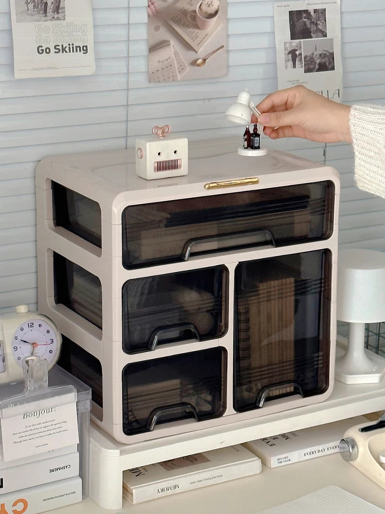 Desktop Organizer Box Der Sle Office Desk Cosmetic Storage Ra Dormi Home Study Desk Arrangement Plastic Rectangle