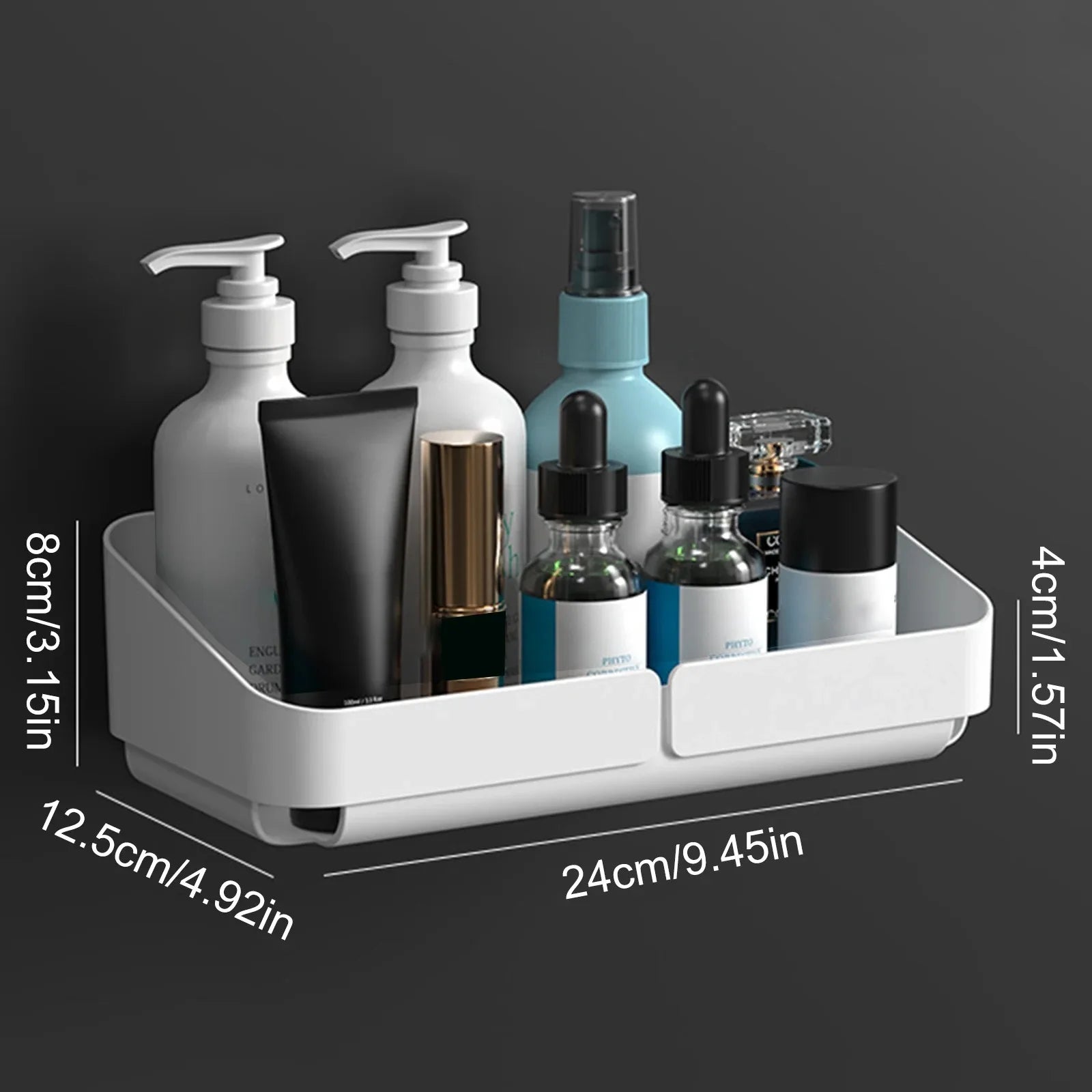 Bathroom  Kitchen Convenience Rack Shelf Makeup Storage Organizer Shower Shelf Cosmetics Shampoo Rack  Wall Spice No Drilling