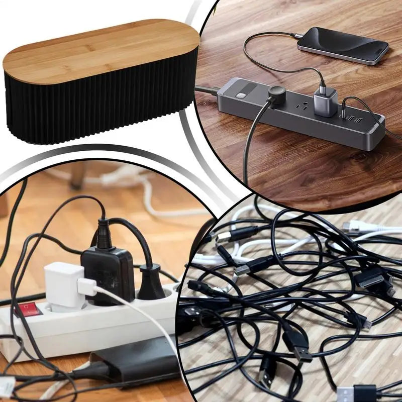 Cable Organizer Box Cord Organizer Safe Wire Storage Cable Holder Desktop Management Tidy Wires Holder Protector For Bedroom