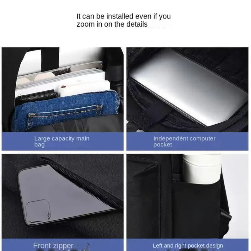 Trendy Men's Minimalist Backpack Versatile Backpack Large Capacity School Student Computer Travel Bag Washable Unisex Backpack