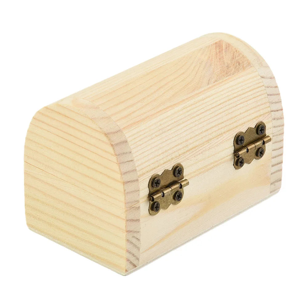 Decorate Wooden box Trinket Jewellery Keepsake Pine Plain Storage Wedding Wooden Arched Hinged Boxes Practical