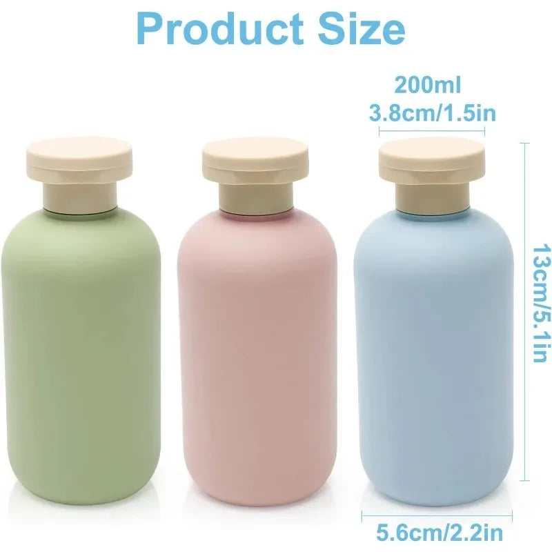 3Pcs for Shampoo Travel Bottles for Toiletries 200ml Refillable Squeeze Travel Container Sub Package Squeeze Bottles