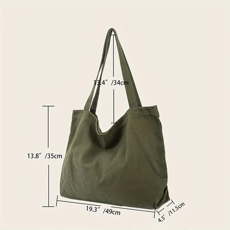 Japanese Versatile Women's Shoulder Bag Large Capacity Canvas Handbags For Women Shopping Bag
