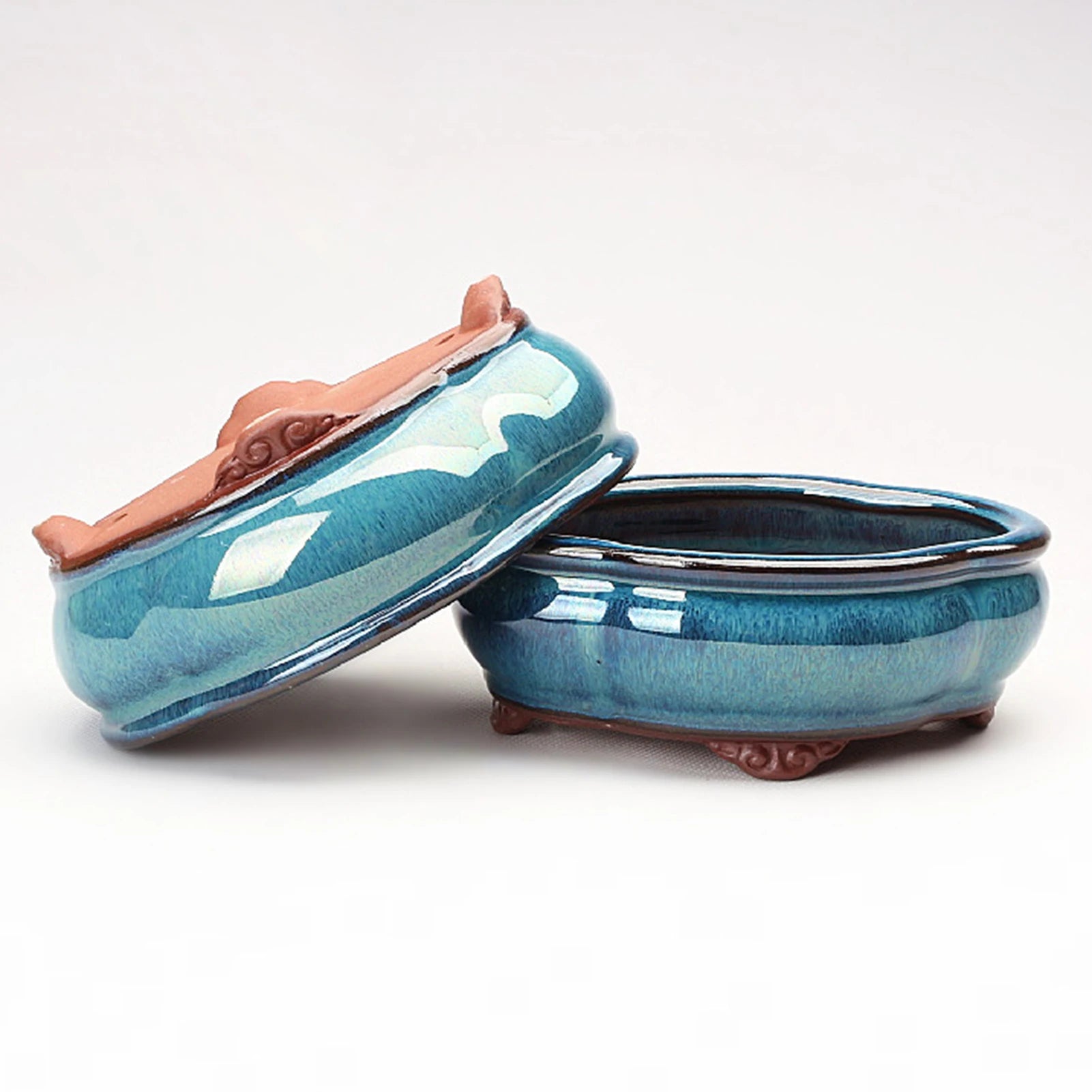 Ceramic Garden Planter Pots Elegant Breathable Rough Pottery Bonsai Pots for Living Room Bedroom Study Pots