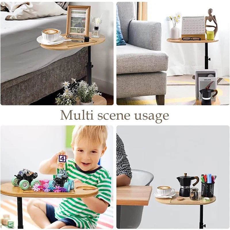 Wooden Bathtub Side Tray,Bamboo Bathtub Tray Table,Height Adjustable Freestanding Bath Caddy Tray Bathtub Side Table Home Spa