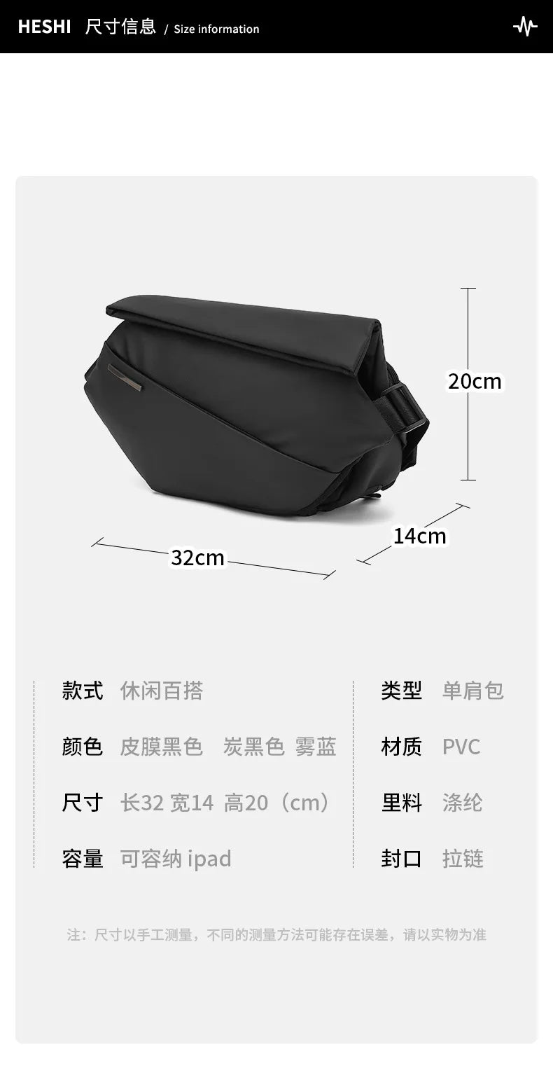 X001 Crossbody Bag Men's Bag  Work Clothes Motorcycle Backpack Functional Postman Riding Single Shoulder Bag Small Men's Bag