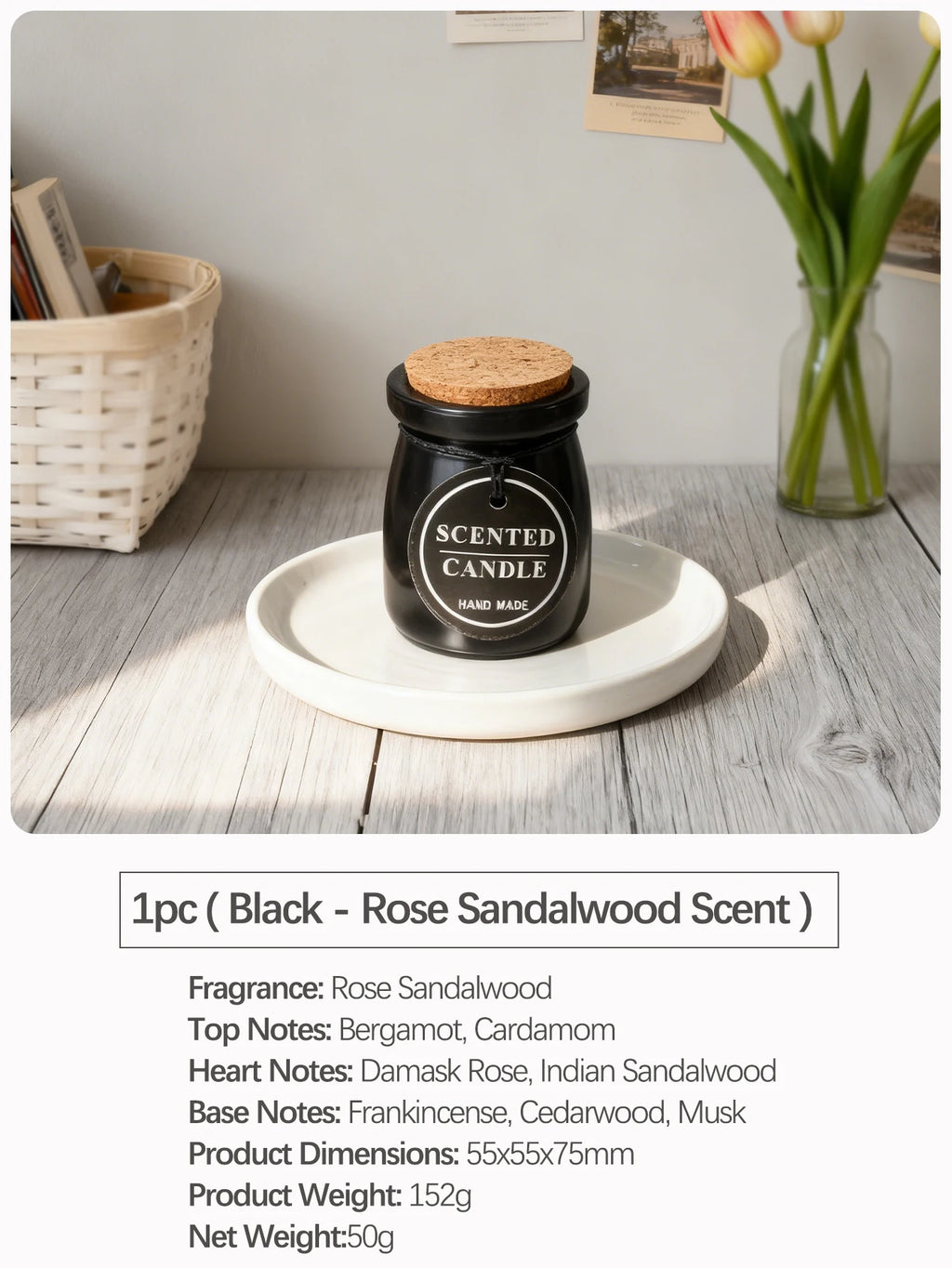 Jarred Scented Candles Oriental Woody Fragrance | Home Decor | Valentine's Day gifts | Wedding Favors |  Gifts for Women & Men