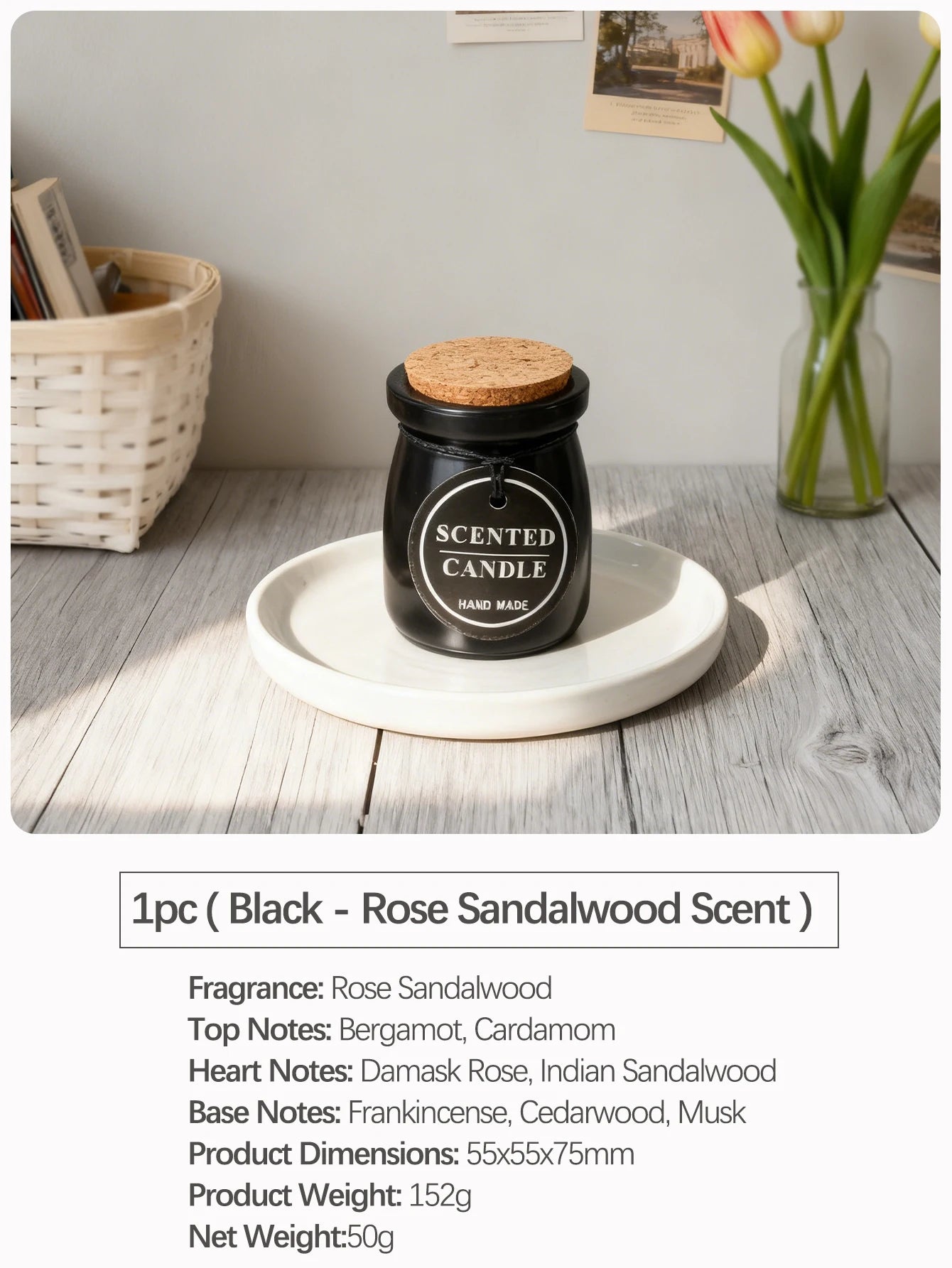 Jarred Scented Candles Oriental Woody Fragrance | Home Decor | Valentine's Day gifts | Wedding Favors |  Gifts for Women & Men