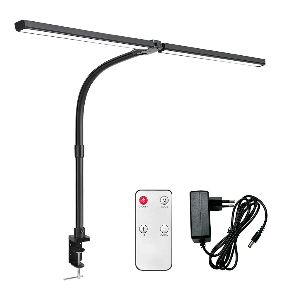 Led Desk Lamp with Clamp Architect Desk Lamp for Home Office 24W Ultra Bright Auto Dimming PC Light Stepless Dimming Table Light