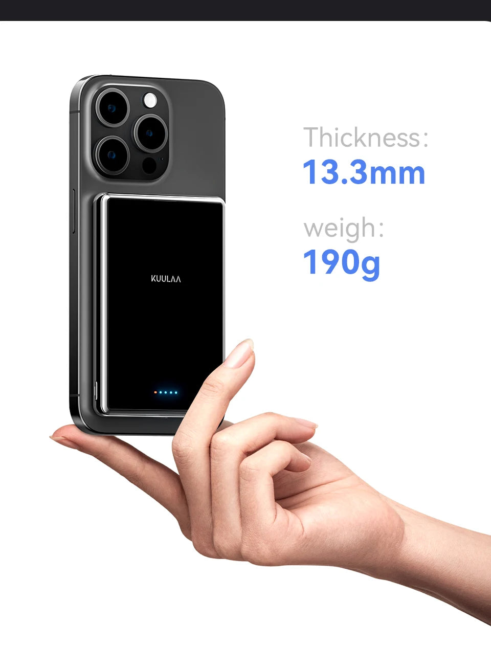 KUULAA Slim Magnetic Power Bank 10000mAh PD20W Portable Charger Wireless External Battery for iPhone 16 15 14 Pro Max Powerbank