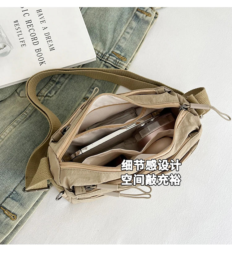 Crossbody bag for ladies - new trendy canvas shoulder bag that is versatile and fashionable, lightweight and spacious, featuring