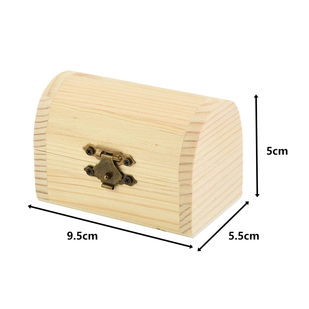 Decorate Wooden box Trinket Jewellery Keepsake Pine Plain Storage Wedding Wooden Arched Hinged Boxes Practical
