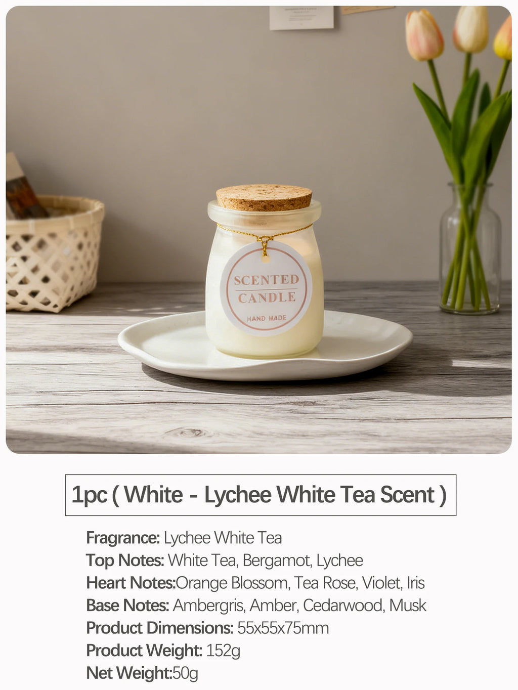 Jarred Scented Candles Oriental Woody Fragrance | Home Decor | Valentine's Day gifts | Wedding Favors |  Gifts for Women & Men