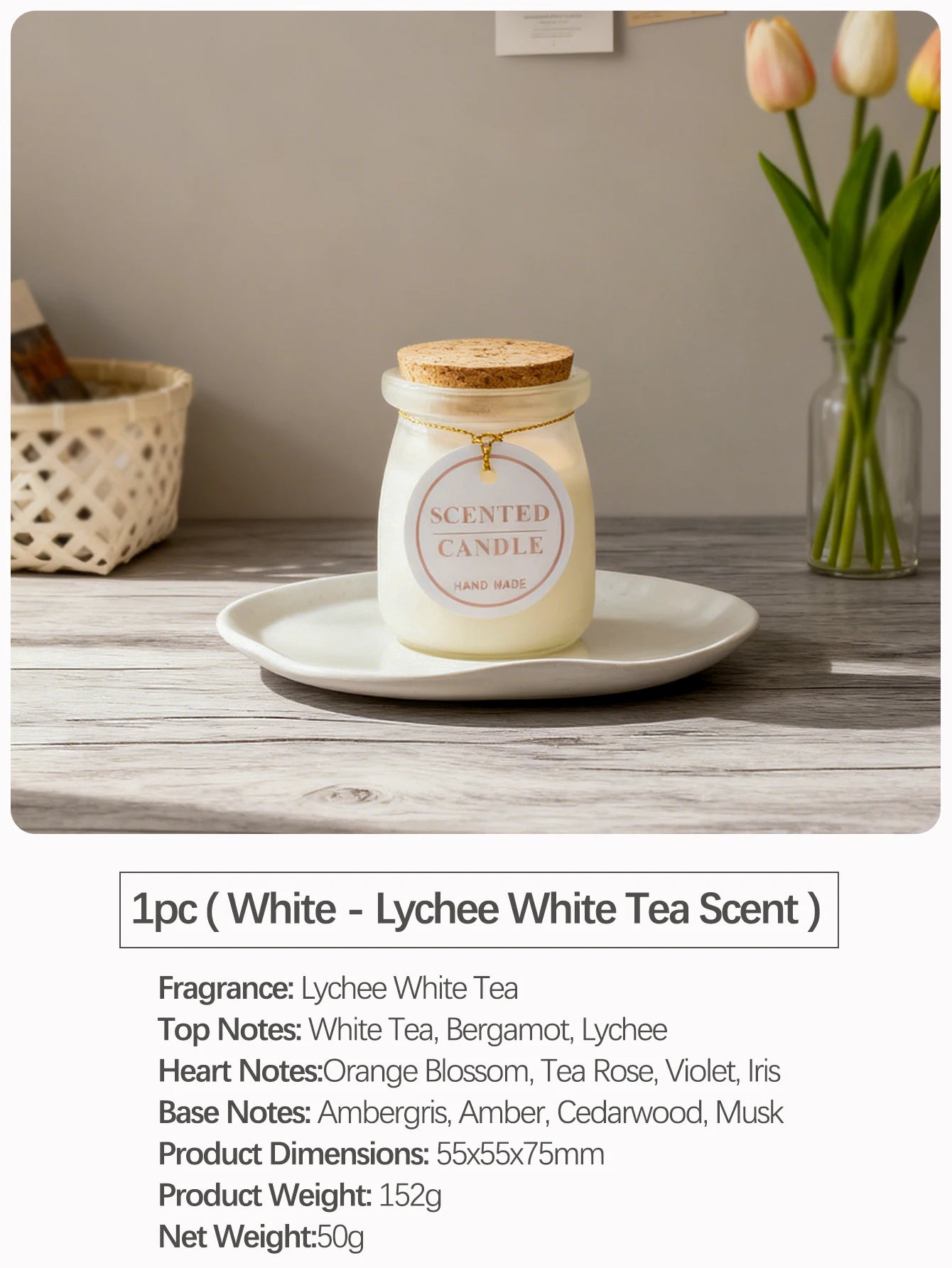 Jarred Scented Candles Oriental Woody Fragrance | Home Decor | Valentine's Day gifts | Wedding Favors |  Gifts for Women & Men