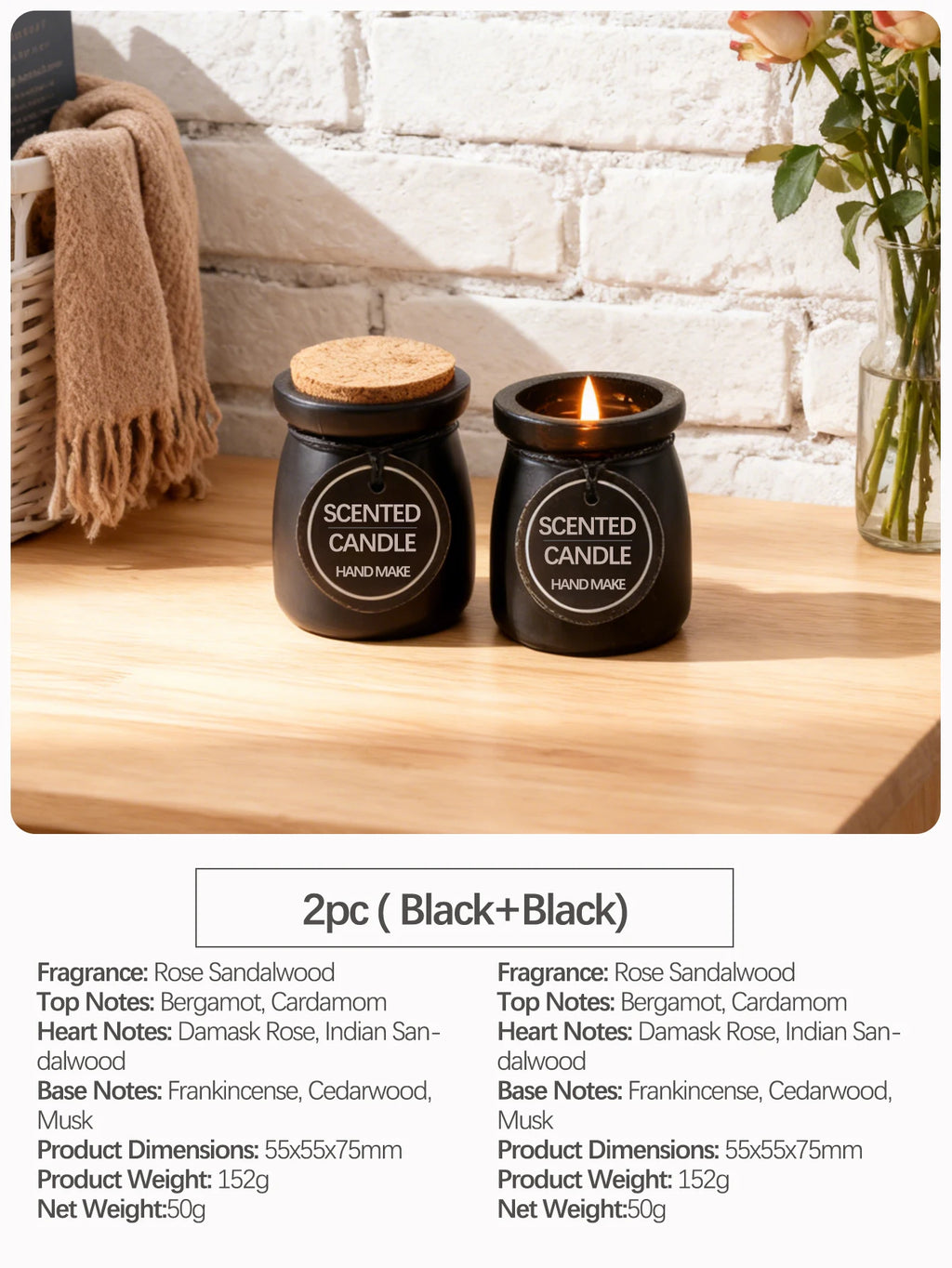 Jarred Scented Candles Oriental Woody Fragrance | Home Decor | Valentine's Day gifts | Wedding Favors |  Gifts for Women & Men