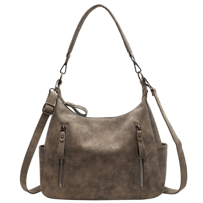 Women Crossbody Bag Luxury Designer Oblique Cross Single Shoulder Bag Large Capacity Handbags Retro Matte PU Leather Hobos