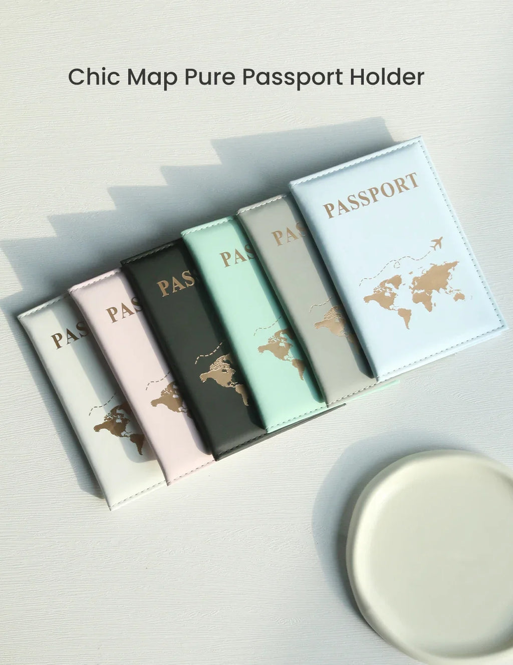 Slim Passport Holder Cove Map PU Passport Holder Travel Essential Cruise Must Have Passport Holders Portable for All Country