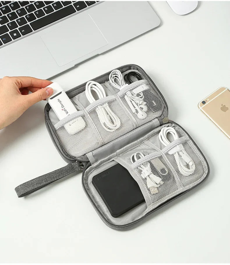 Travel Organizer Bag Cable Storage Organizers Pouch Carry Case Portable Flat waterproof digital double-layer storage bag