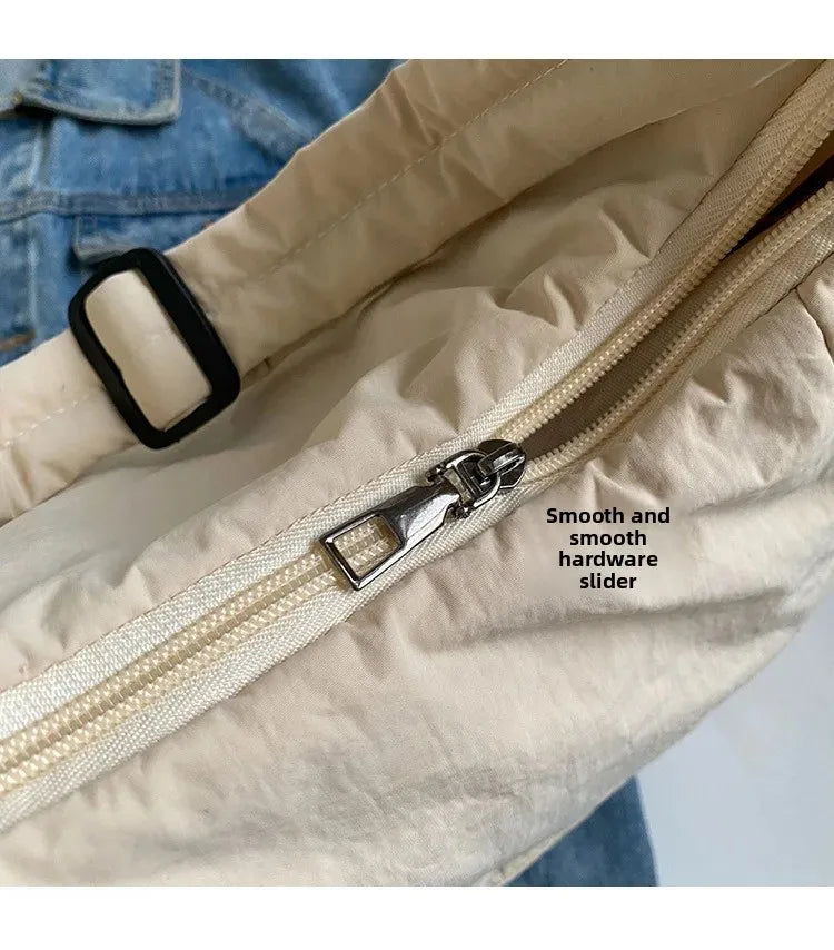 Trendy Women's Soft Cloth Shoulder Bag Solid Color Student 2026 Spring Y2k Casual Style Big Handbags Crossbody Bags for Women