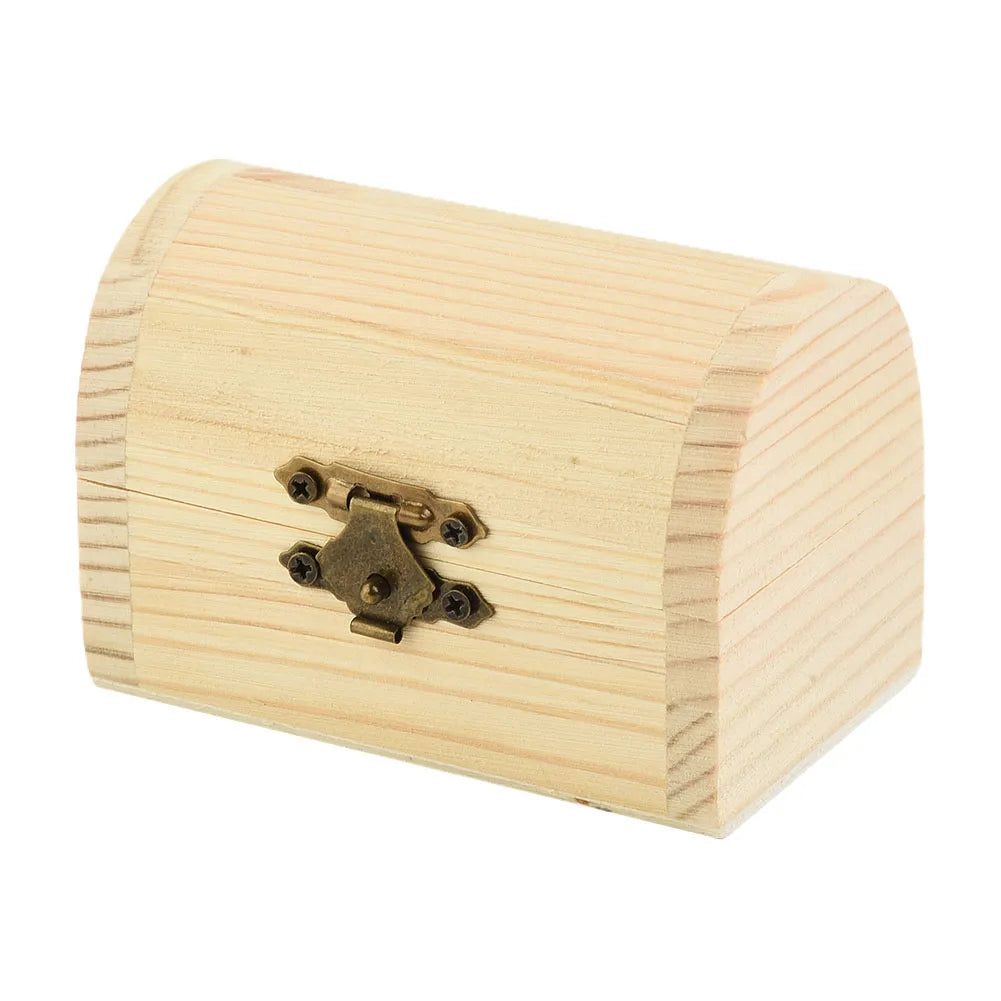 Decorate Wooden box Trinket Jewellery Keepsake Pine Plain Storage Wedding Wooden Arched Hinged Boxes Practical