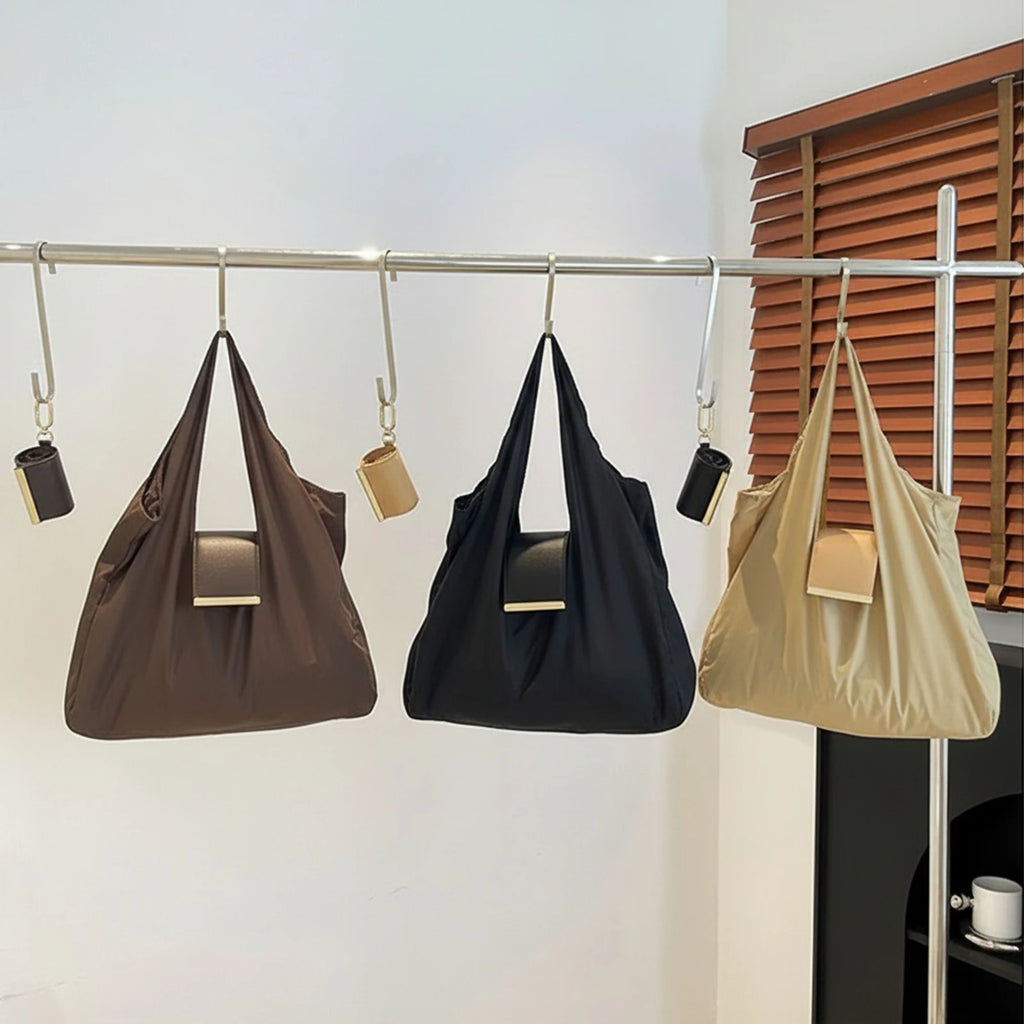 PU Leather Foldable Tote Bag Reusable Expandable Mini Organizer Bag Collapsible Travel Storage Bag Pendant Accessory Bag