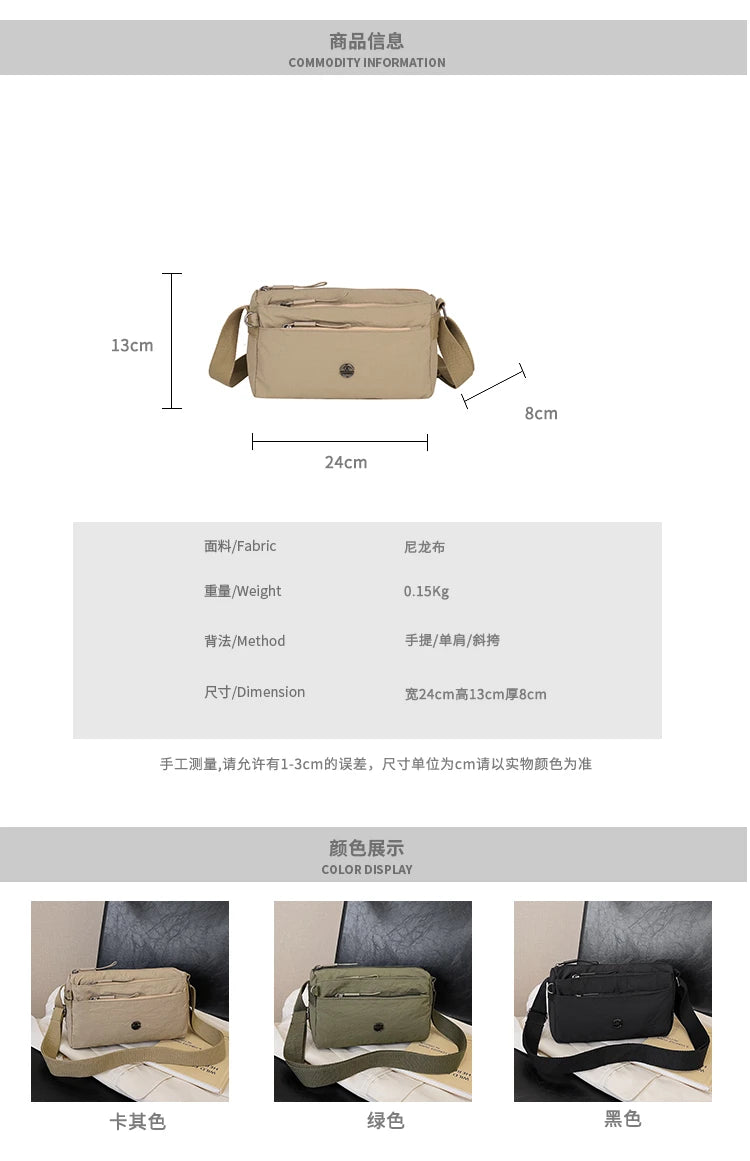 Crossbody bag for ladies - new trendy canvas shoulder bag that is versatile and fashionable, lightweight and spacious, featuring