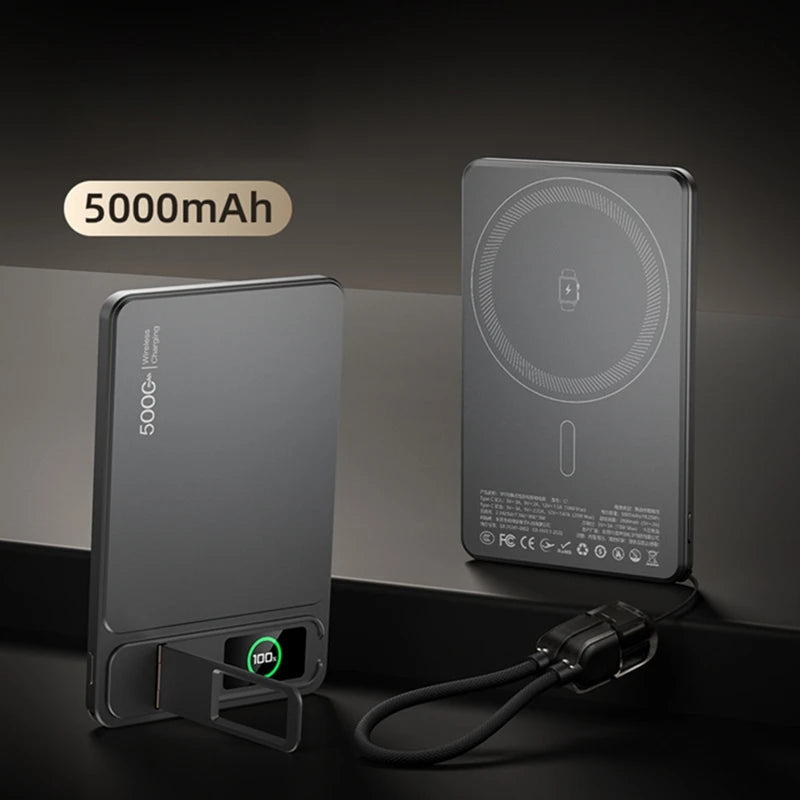 10000mAh Slim Original Power Bank For MagSafe,Magnetic Wireless 20W Fast Charging Portable Battery For iPhone 12-17 iWatch New