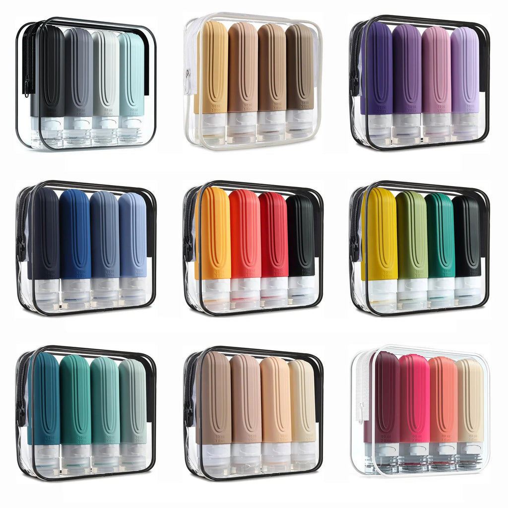 Travel Bottles for Toiletries, Tsa Approved 3oz Travel Size Containers BPA Free Leak Proof Refillable Liquid Silicone Squeezable