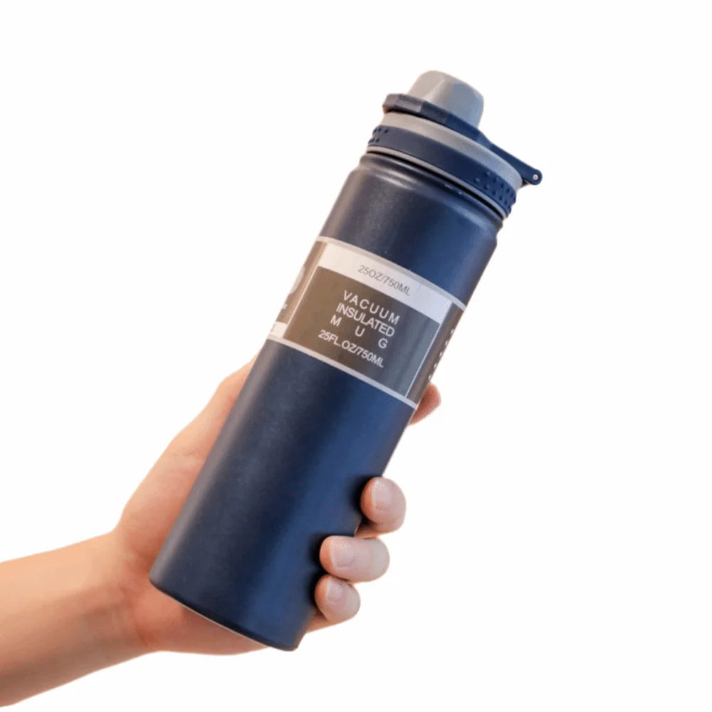 Reusable 750ML Thermal Water Bottle Large Capacity Leak Proof Sport Thermos Cup Handheld Wide Mouth Vacuum Flask Kitchenware