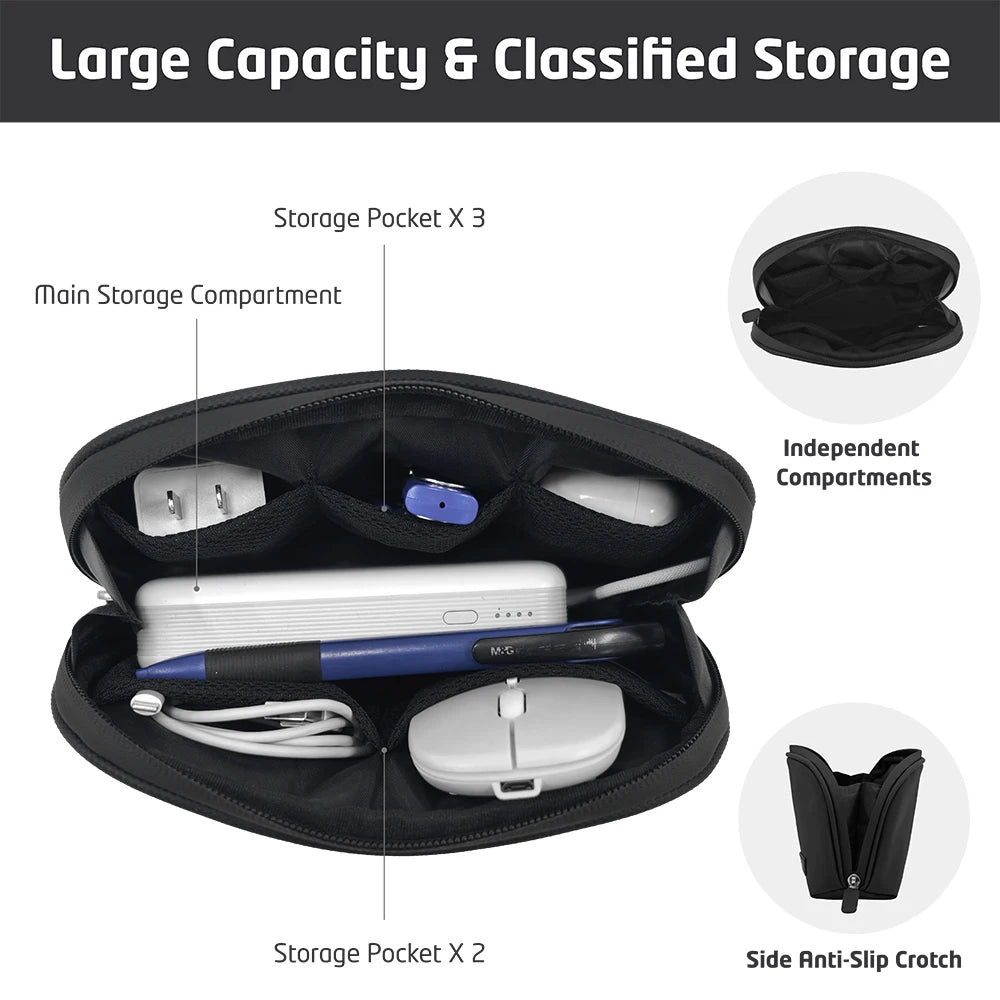 Travel Electronics Organizer Power Bank Pouch Electronics Gadgets Accessorie Case for USB Cable Cords,Hard Drives Storage Bag