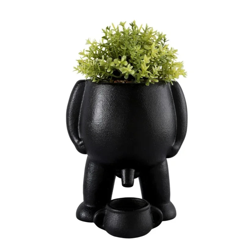 Succulent Ceramic Flowerpot Light Luxury Flowerpot Manufacturing Human Creative Flowerpot Desktop Simple Decorative Flowerpot