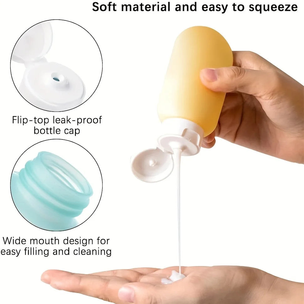 Travel Bottles for Toiletries,Approved Travel Size Toiletries Containers, Travel Bottles Set with Labels Leakproof Squeezable Re
