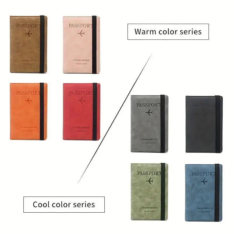 RFID Anti-Theft Brush Passport Bag, Passport Holder, Travel Ticket, Simple Fashion, Multi-Functional Passport Holder