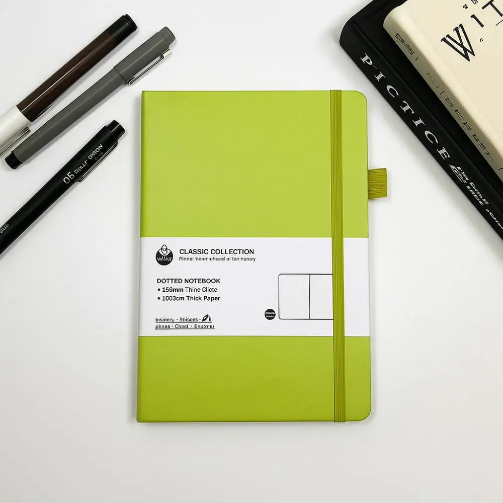 Agenda Premium A5 Notebook Tie-strap Back Pocket Journal Notebook Bookmark Ribbon Pocket Notepad Office