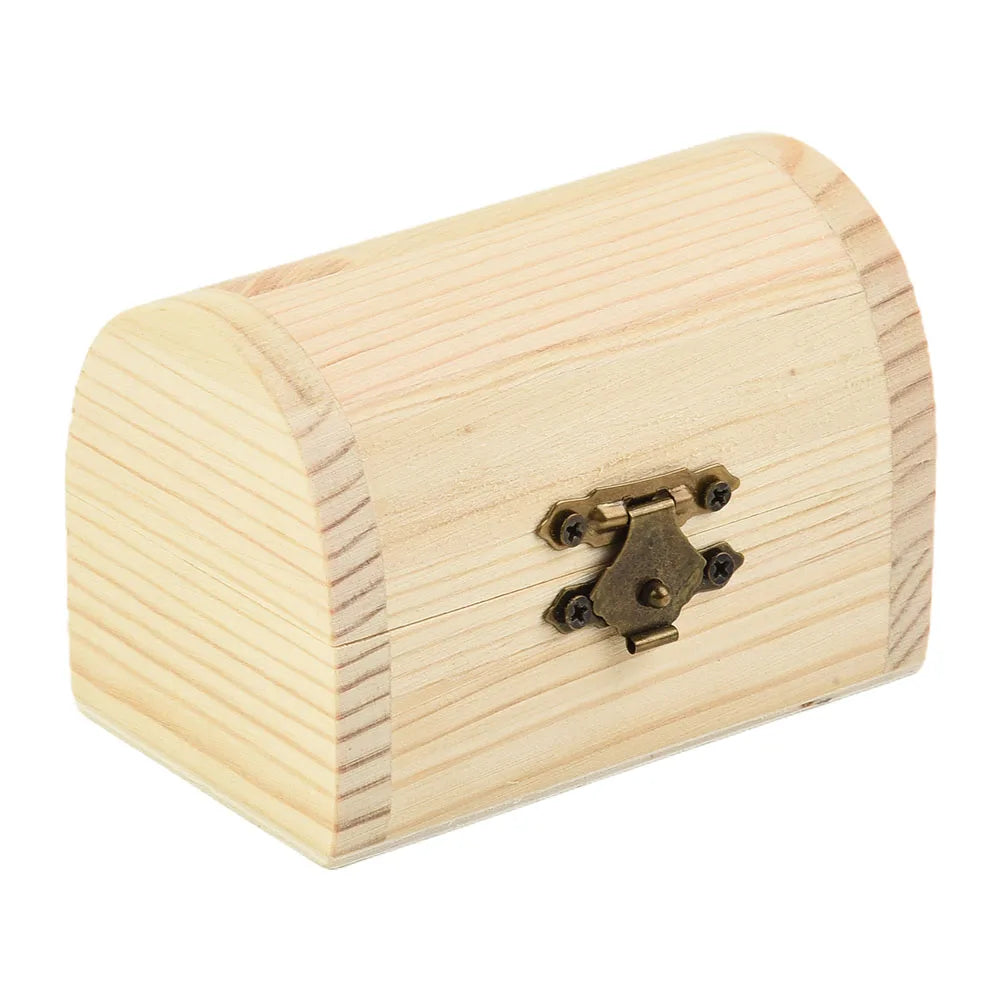 Decorate Wooden box Trinket Jewellery Keepsake Pine Plain Storage Wedding Wooden Arched Hinged Boxes Practical