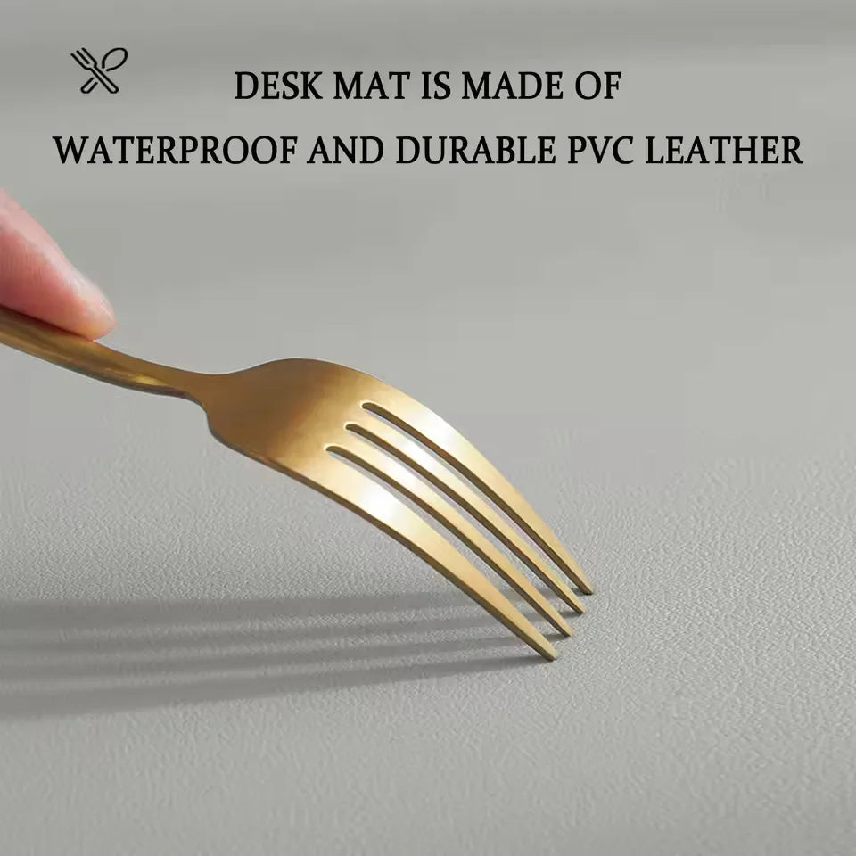 Leather Desk Pad Protector, Large Desktop Mat, Office Desk Mat, Non-Slip PU Leather with Stitched Edges Desk Blotter, Mouse Pads