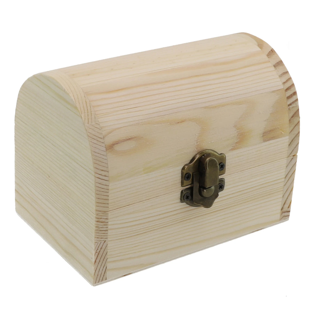 Decorate Wooden box Trinket Jewellery Keepsake Pine Plain Storage Wedding Wooden Arched Hinged Boxes Practical