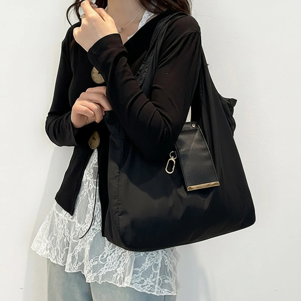 PU Leather Foldable Tote Bag Reusable Expandable Mini Organizer Bag Collapsible Travel Storage Bag Pendant Accessory Bag