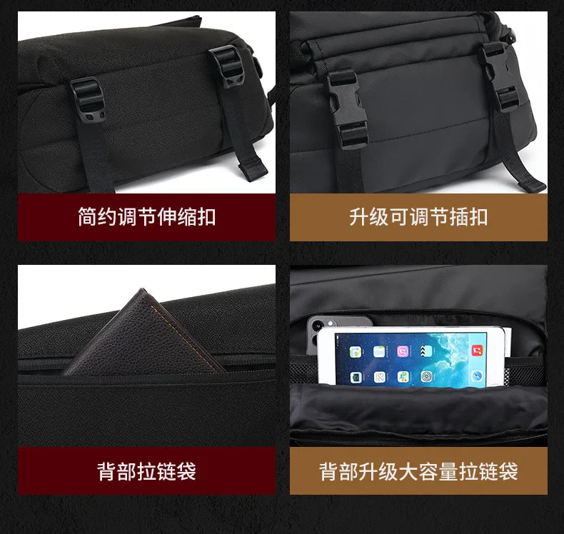 X001 Crossbody Bag Men's Bag  Work Clothes Motorcycle Backpack Functional Postman Riding Single Shoulder Bag Small Men's Bag